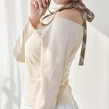 アイボリー | 【one after another】リボンタイ ワンショルカットトップス | NICE CLAUP / OLIVE des OLIVE　OUTLET