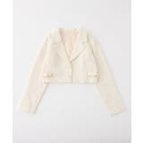 【one after another】サイドベルトツイードショートジャケット | NICE CLAUP / OLIVE des OLIVE　OUTLET | 詳細画像2 