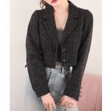 【one after another】サイドベルトツイードショートジャケット | NICE CLAUP / OLIVE des OLIVE　OUTLET | 詳細画像1 