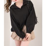 ブラック | 【one after another】ドロストリボンポケット付きマウンテンパーカ… | NICE CLAUP / OLIVE des OLIVE　OUTLET