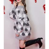 グレー | 【one after another】ハートアーガイルニットミニワンピ | NICE CLAUP / OLIVE des OLIVE OUTLET