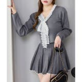 グレー | 【one after another】レースボウタイニットセットアップ | NICE CLAUP / OLIVE des OLIVE　OUTLET