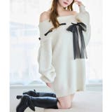 アイボリー | 【one after another】リボン付きオフショルニットワンピ | NICE CLAUP / OLIVE des OLIVE OUTLET