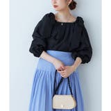ブラック | ビッグリボンボリュームタックブラウス | NICE CLAUP OUTLET