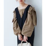 ベージュ | ビッグリボンボリュームタックブラウス | NICE CLAUP OUTLET