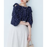 ドット | ビッグリボンボリュームタックブラウス | NICE CLAUP OUTLET