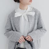 ボウタイ付き衿シャーリングサテンブラウス | RMAF NICE CLAUP / OLIVE des OLIVE | 詳細画像7
