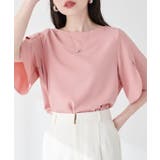 ピンク | 【natural couture】BACKパールハチワレスリーブTOPS | NICE CLAUP / OLIVE des OLIVE　OUTLET