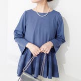 ブルー | 【natural couture】mamamoペプラムヘムブラウス | RMAF NICE CLAUP / OLIVE des OLIVE