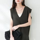 【natural couture】Vネックベスト | RMAF NICE CLAUP / OLIVE des OLIVE | 詳細画像3