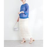 【natural couture】シアープリントゆるニットプルオーバー | RMAF　NICE CLAUP / OLIVE des OLIVE | 詳細画像14 