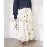 【natural couture】リボン刺繍タックフレアスカート | NICE CLAUP / OLIVE des OLIVE OUTLET | 詳細画像4