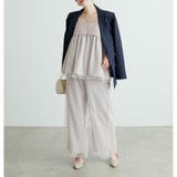 【natural couture】T/Rツイルチュールロングパンツ | NICE CLAUP / OLIVE des OLIVE　OUTLET | 詳細画像4 