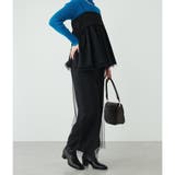 ブラック | 【natural couture】T/Rツイルチュールロングパンツ | NICE CLAUP / OLIVE des OLIVE　OUTLET