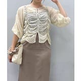 【natural couture】ドビードットシャーリングトップス | NICE CLAUP / OLIVE des OLIVE　OUTLET | 詳細画像32 