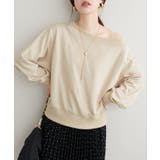Lベージュ | 【natural couture】オフショルにもなる2way裏毛プルオーバー | NICE CLAUP / OLIVE des OLIVE OUTLET