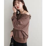 ブラウン | 【natural couture】オフショルにもなる2way裏毛プルオーバー | NICE CLAUP / OLIVE des OLIVE OUTLET