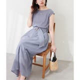 サックス | 【natural couture】べっ甲Dかん太ベルト涼しげワンピース | NICE CLAUP / OLIVE des OLIVE　OUTLET