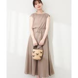 ベージュ | 【natural couture】べっ甲Dかん太ベルト涼しげワンピース | NICE CLAUP / OLIVE des OLIVE　OUTLET