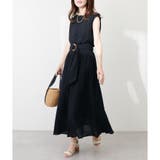 ブラック | 【natural couture】べっ甲Dかん太ベルト涼しげワンピース | NICE CLAUP / OLIVE des OLIVE　OUTLET