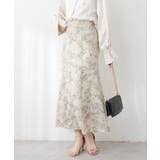ベージュ | 花柄カットジャガードマーメイドスカート | NICE CLAUP / OLIVE des OLIVE OUTLET