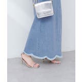 【natural couture】裾フリンジスカラップデニムスカート | NICE CLAUP / OLIVE des OLIVE　OUTLET | 詳細画像11 