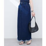 【natural couture】裾フリンジスカラップデニムスカート | NICE CLAUP / OLIVE des OLIVE　OUTLET | 詳細画像12 