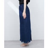 【natural couture】裾フリンジスカラップデニムスカート | NICE CLAUP / OLIVE des OLIVE　OUTLET | 詳細画像14 