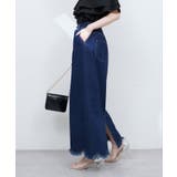 【natural couture】裾フリンジスカラップデニムスカート | NICE CLAUP / OLIVE des OLIVE　OUTLET | 詳細画像22 