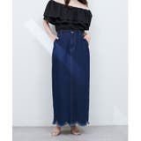 【natural couture】裾フリンジスカラップデニムスカート | NICE CLAUP / OLIVE des OLIVE　OUTLET | 詳細画像28 