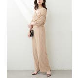 ベージュ | 【natural couture】カットレースフロントクロスサロペ | NICE CLAUP / OLIVE des OLIVE　OUTLET