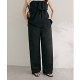 ブラック | 【natural couture】涼しげハイウエストストレートパンツ | NICE CLAUP / OLIVE des OLIVE　OUTLET