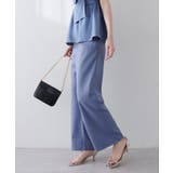 ブルー | 【natural couture】涼しげハイウエストストレートパンツ | NICE CLAUP / OLIVE des OLIVE　OUTLET