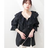 【natural couture】ラッフルレース衿チュニックブラウス | NICE CLAUP / OLIVE des OLIVE　OUTLET | 詳細画像1 