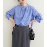 ブルー | バック釦スタンドカラーシャツ | NICE CLAUP / OLIVE des OLIVE OUTLET
