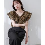 柄2 | 【natural couture】２WAYランダムフリルオフショルブラウス | NICE CLAUP / OLIVE des OLIVE　OUTLET