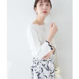 【natural couture】配色スカラップ強撚ニット（7二袖） | NICE CLAUP / OLIVE des OLIVE　OUTLET | 詳細画像5 