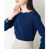 【natural couture】配色スカラップ強撚ニット（7二袖） | NICE CLAUP / OLIVE des OLIVE　OUTLET | 詳細画像13 