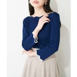 【natural couture】配色スカラップ強撚ニット（7二袖） | NICE CLAUP / OLIVE des OLIVE　OUTLET | 詳細画像14 