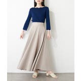 【natural couture】配色スカラップ強撚ニット（7二袖） | NICE CLAUP / OLIVE des OLIVE　OUTLET | 詳細画像17 