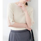 オフ | 【natural couture】袖口フラワー刺繍リブニット | NICE CLAUP / OLIVE des OLIVE OUTLET