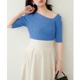 【natural couture】アシメネックリブ半袖ニット | NICE CLAUP / OLIVE des OLIVE　OUTLET | 詳細画像5 