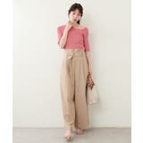 【natural couture】アシメネックリブ半袖ニット | NICE CLAUP / OLIVE des OLIVE　OUTLET | 詳細画像9 