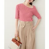 【natural couture】アシメネックリブ半袖ニット | NICE CLAUP / OLIVE des OLIVE　OUTLET | 詳細画像10 