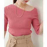 【natural couture】アシメネックリブ半袖ニット | NICE CLAUP / OLIVE des OLIVE　OUTLET | 詳細画像11 