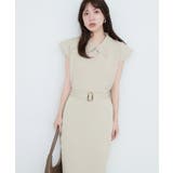 Lベージュ | 【natural couture】セットアップ対応ニットポロトップス | NICE CLAUP / OLIVE des OLIVE　OUTLET
