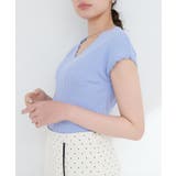 【natural couture】かぎ針風ちびスカラップフレンチリブニット | NICE CLAUP / OLIVE des OLIVE　OUTLET | 詳細画像4 