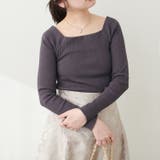 【natural couture】スクエアネックランダムテレコTOPS | NICE CLAUP / OLIVE des OLIVE　OUTLET | 詳細画像14 