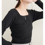 スミクロ | 【natural couture】スクエアネックランダムテレコTOPS | NICE CLAUP / OLIVE des OLIVE　OUTLET