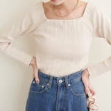 アイボリー | 【natural couture】スクエアネックランダムテレコTOPS | NICE CLAUP / OLIVE des OLIVE　OUTLET